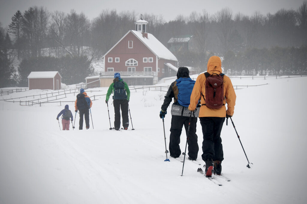 Skiing in the rain